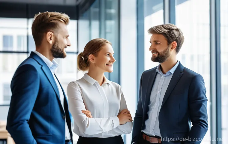 기업경영지도사와 기업 브랜드 전략 - **Modern Consulting for German SMEs with AI Integration**
    "A diverse team of five business consu...