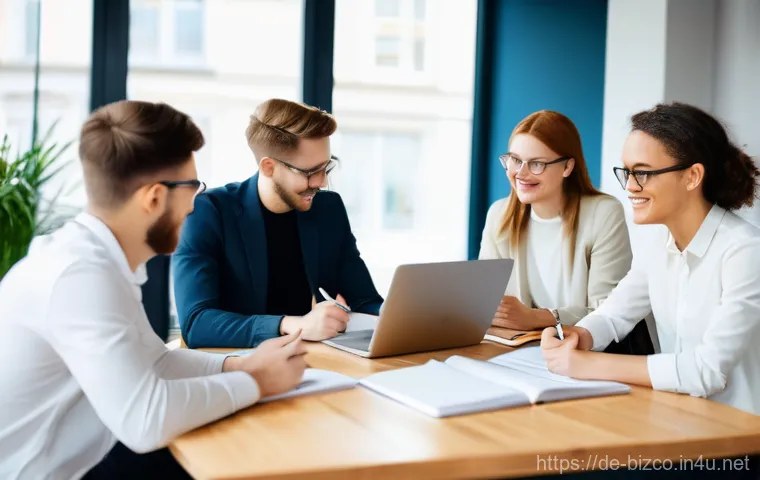 기업경영지도사 시험 대비 추천 커뮤니티 - Image Prompt 1: Informal Study Group Collaboration**