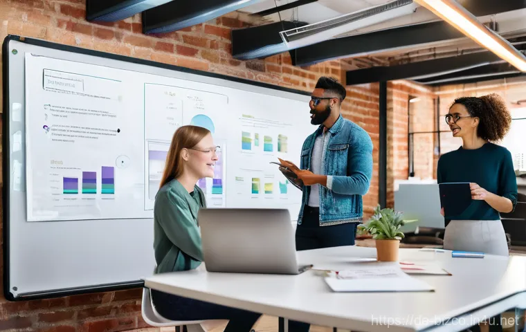 기업경영지도사 자격증과 취업 전략 - **Dynamic Collaboration in a Modern Workspace:** A diverse group of young professionals, dressed in ...